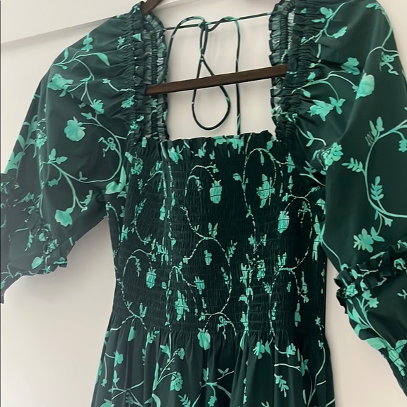Hill House The Nesli Nap Dress - Emerald Botanical Poplin- perfect condition - Picture 4 of 5